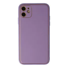 Newface Iphone 12 Kılıf Coco Deri Silikon Kapak - Lila