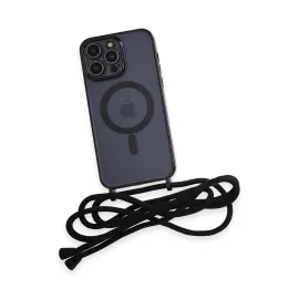 Newface Iphone 13 Pro Max Kılıf Divo Lazer Askılı Magsafe Kapak - Siyah