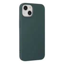 Newface Iphone 14 Kılıf Nano Içi Kadife Silikon - Koyu Yeşil