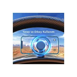 Newface Q38 Ayarlanabilir Yapışkanlı Manyetik Magsafe Araç Tutucu - Siyah