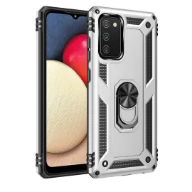 Newface Samsung Galaxy A02S Kılıf Sofya Yüzüklü Silikon Kapak - Gümüş