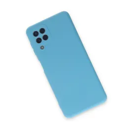 Newface Samsung Galaxy A22 Kılıf Nano Içi Kadife Silikon - Mavi