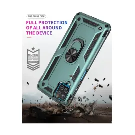 Newface Samsung Galaxy A22 Kılıf Sofya Yüzüklü Silikon Kapak - Yeşil