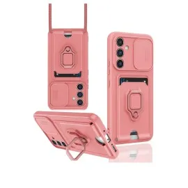 Newface Samsung Galaxy A54 5G Kılıf Zuma Kartvizitli Yüzüklü Silikon - Pembe