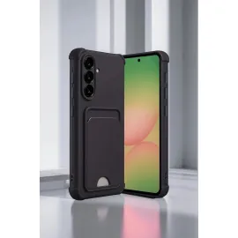 Newface Samsung Galaxy A56 Kılıf Kelvin Kartvizitli Silikon - Bordo