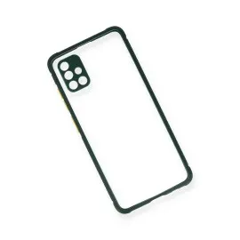 Newface Samsung Galaxy A71 Kılıf Miami Şeffaf Silikon - Koyu Yeşil