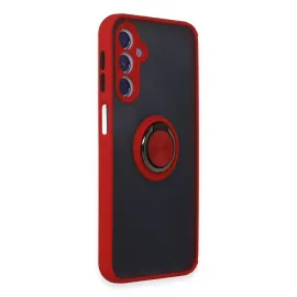 Newface Samsung Galaxy M34 5G Kılıf Montreal Yüzüklü Silikon Kapak - Kırmızı