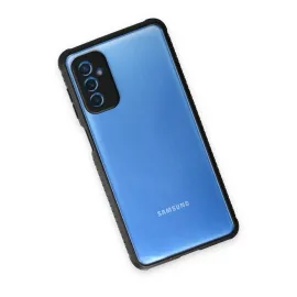 Newface Samsung Galaxy M52 5G Kılıf Miami Şeffaf Silikon  - Siyah