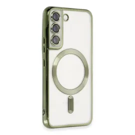 Newface Samsung Galaxy S22 Kılıf Kross Magneticsafe Kapak - Koyu Yeşil