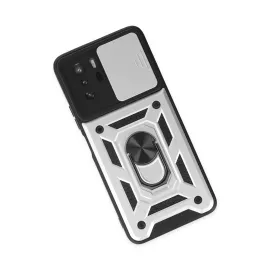 Newface Xiaomi Poco X3 Gt Kılıf Pars Lens Yüzüklü Silikon - Gümüş