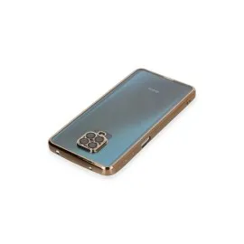 Newface Xiaomi Redmi Note 9 Pro Kılıf Razer Lensli Silikon - Gold