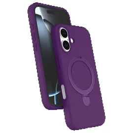 Newface Apple Iphone 16 Plus Regal Magsafe Standlı Kapak - Derin Mor