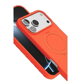 Newface Apple Iphone 17 Pro Max Regal Magsafe Standlı Kapak - Turuncu