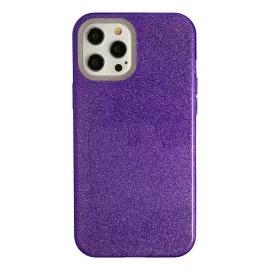 Newface Iphone 12 Pro Max Kılıf Simli Katmanlı Silikon - Mor