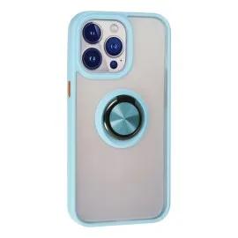 Newface Iphone 13 Pro Max Kılıf Montreal Yüzüklü Silikon Kapak - Buz Mavi