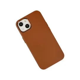 Newface Iphone 14 Plus Kılıf Asya Deri Silikon - Kahverengi