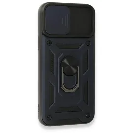 Newface Iphone 15 Pro Kılıf Pars Lens Yüzüklü Silikon - Lacivert