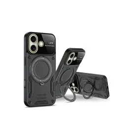 Newface Iphone 16 Kılıf Joy Lens Standlı Kapak - Kırmızı