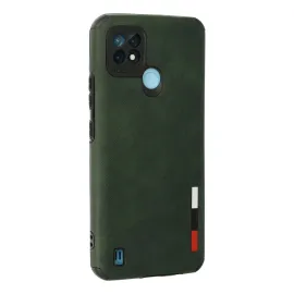 Newface Realme C21 Kılıf Loop Deri Silikon - Yeşil