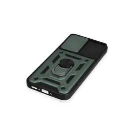 Newface Samsung Galaxy A34 5G Kılıf Pars Lens Yüzüklü Silikon - Yeşil