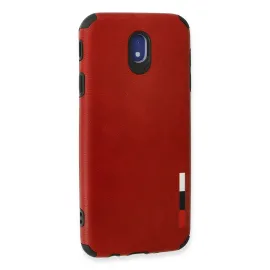 Newface Samsung Galaxy J7 Pro / J730 Kılıf Loop Deri Silikon - Kırmızı