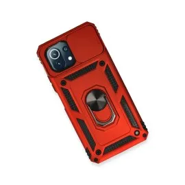Newface Xiaomi Mi 11 Lite Kılıf Pars Lens Yüzüklü Silikon - Kırmızı