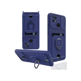 Newface Xiaomi Redmi 10C Kılıf Zuma Kartvizitli Yüzüklü Silikon - Lacivert