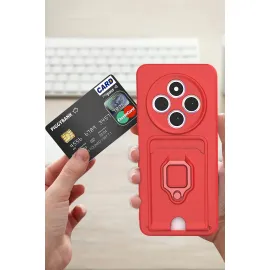 Newface Xiaomi Redmi 14C Kılıf Zuma Kartvizitli Yüzüklü Silikon - Pembe