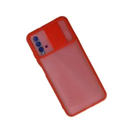 Newface Xiaomi Redmi 9T Kılıf Palm Buzlu Kamera Sürgülü Silikon - Kırmızı