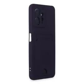 Newface Xiaomi Redmi Note 12 4G Kılıf Kelvin Kartvizitli Silikon - Derin Mor