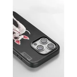 Venco Iphone 14 Pro Max Perma Desenli Kapak - Siyah