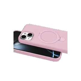 Newface Apple iPhone 15 Plus Regal Magsafe Standlı Kapak - Açık Pembe