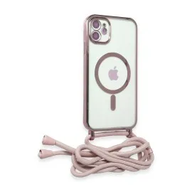 Newface Iphone 11 Kılıf Divo Lazer Askılı Magsafe Kapak - Pembe