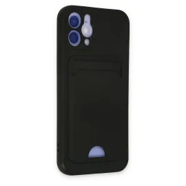 Newface Iphone 12 Kılıf Kelvin Kartvizitli Silikon - Siyah