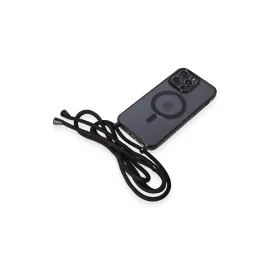 Newface Iphone 12 Pro Kılıf Divo Lazer Askılı Magsafe Kapak - Siyah