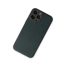 Newface Iphone 13 Pro Kılıf Coco Deri Silikon Kapak - Mavi