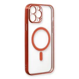 Newface Iphone 13 Pro Max Kılıf Magneticsafe Lazer Silikon - Kırmızı