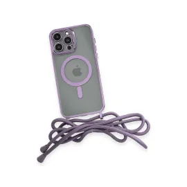 Newface Iphone 14 Pro Kılıf Divo Lazer Askılı Magsafe Kapak - Lila