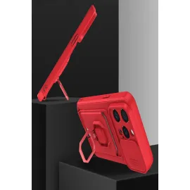 Newface Iphone 15 Kılıf Zuma Kartvizitli Yüzüklü Silikon - Pembe