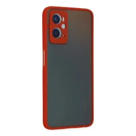 Newface Oppo A96 Kılıf Montreal Silikon Kapak - Kırmızı