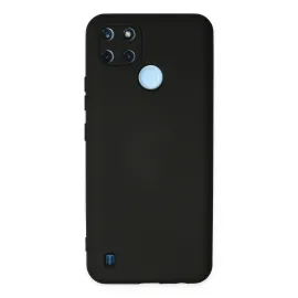 Newface Realme C25Y Kılıf Nano Içi Kadife Silikon - Siyah