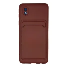 Newface Samsung Galaxy A01 Core Kılıf Kelvin Kartvizitli Silikon - Bordo