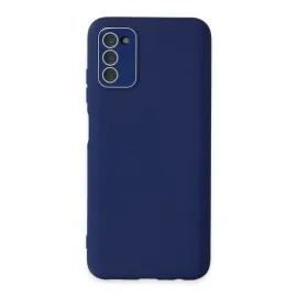 Newface Samsung Galaxy A03S Kılıf Lansman Glass Kapak - Sky Blue