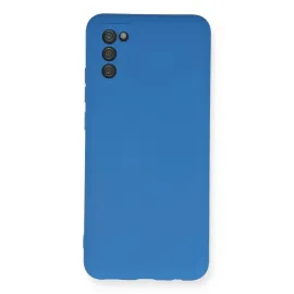 Newface Samsung Galaxy A03S Kılıf Nano Içi Kadife Silikon - Mavi