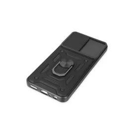 Newface Samsung Galaxy A04S Kılıf Pars Lens Yüzüklü Silikon - Siyah