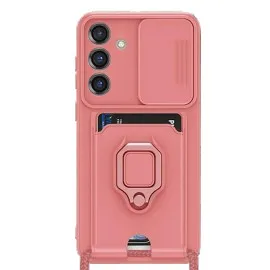 Newface Samsung Galaxy S25 Plus Kılıf Zuma Kartvizitli Yüzüklü Silikon - Pembe