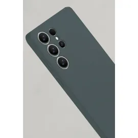 Newface Samsung Galaxy S25 Ultra Kılıf Nano Içi Kadife Silikon - Koyu Yeşil