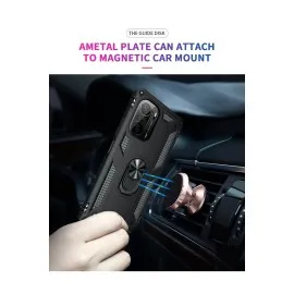 Newface Xiaomi Poco F3 Kılıf Sofya Yüzüklü Silikon Kapak - Siyah