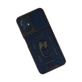 Newface Xiaomi Poco M5 Kılıf Pars Lens Yüzüklü Silikon - Lacivert