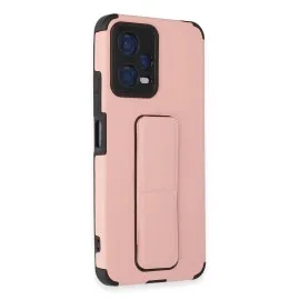Newface Xiaomi Poco X5 5G Kılıf Mega Standlı Silikon - Pudra